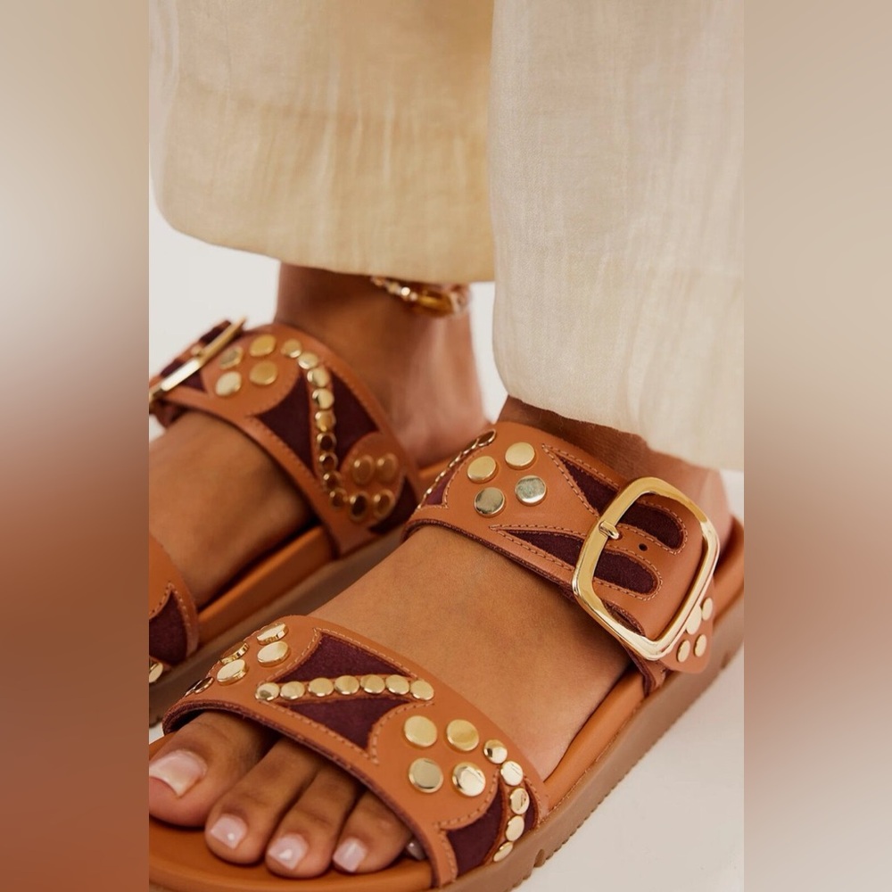 Free People Revelry Studded Leather Sandals in Revelry